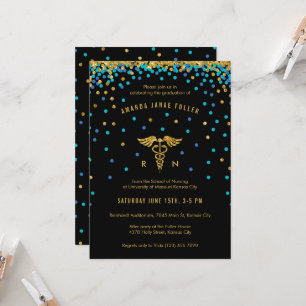 Invitación a graduación de Enfermería de Confetti