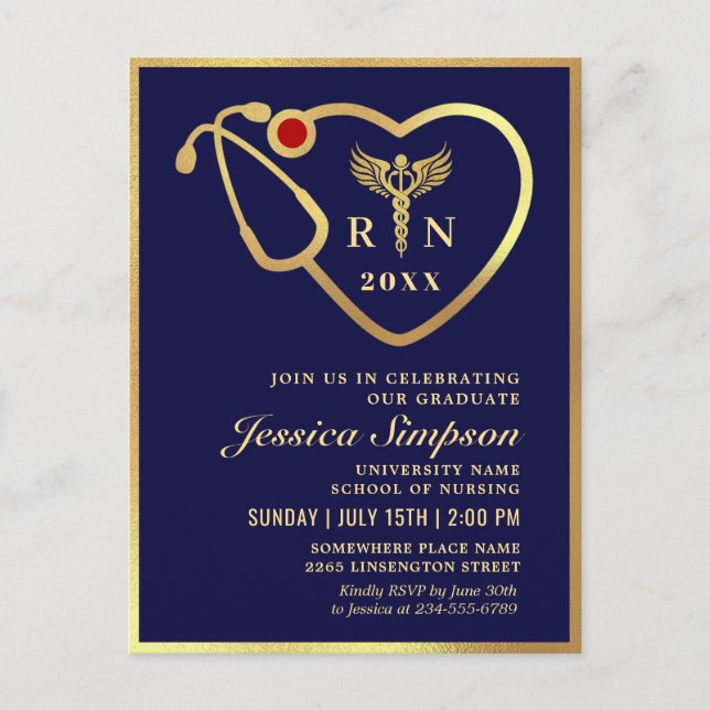 Invitación a graduación de Enfermería de la Marina (Anverso)