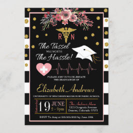 Invitación a graduación de enfermería - Floral
