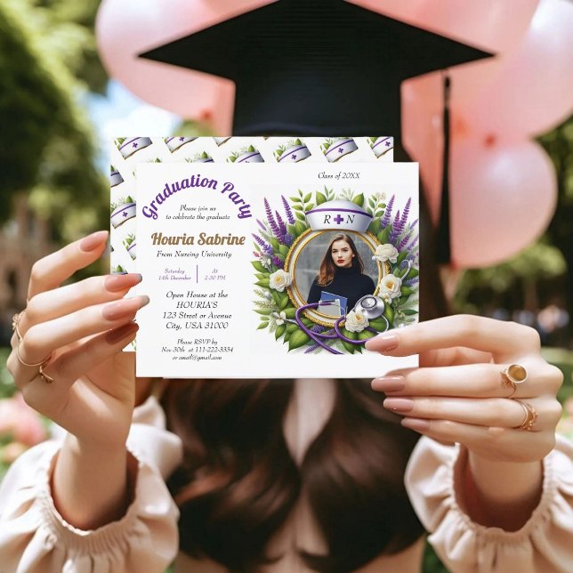 Invitación a graduación de enfermero de Lavender y (Subido por el creador)
