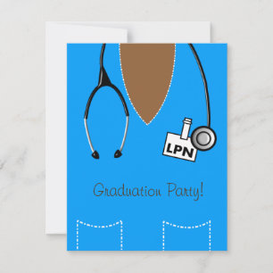 Invitación a graduación de enfermero de LPN - Blue