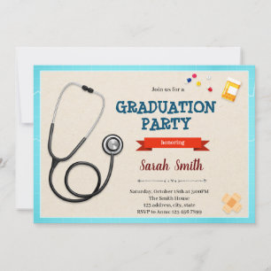 Invitación a graduación de enfermero médica médico