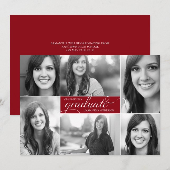 Invitación a graduación de escritura fotográfica R (Anverso / Reverso)