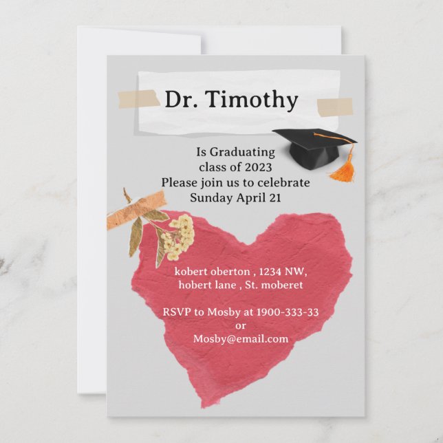 Invitación a graduación de Estudiantes de Medicina (Anverso)