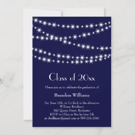 Invitación a graduación de Fiesta azul