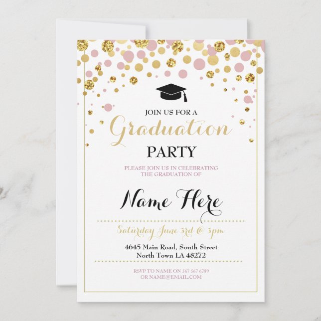 Invitación a graduación de Fiesta de Chica de Oro  (Anverso)