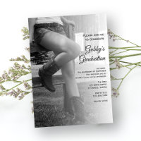 Invitación a graduación de Fiesta de Cowgirl y Fen