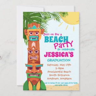 Invitación a graduación de Fiesta de la playa de T