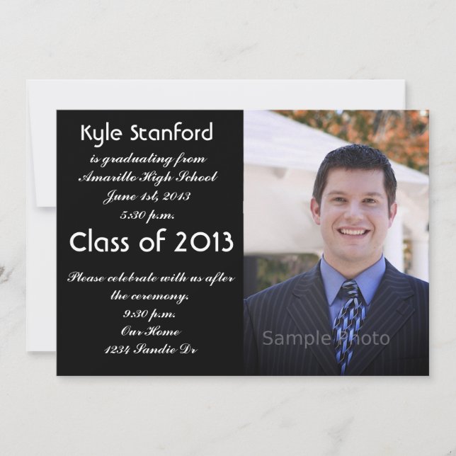 Invitación a graduación de foto (Anverso)