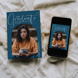 Invitación a graduación de foto con arco de gradua