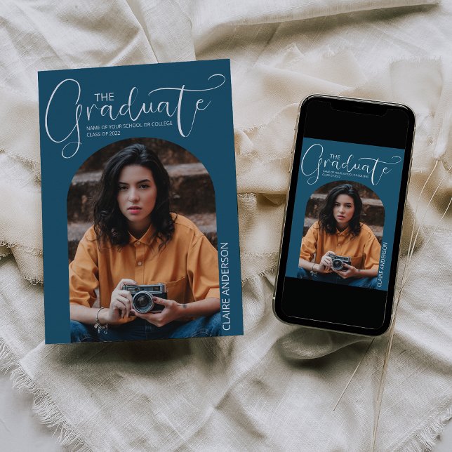 Invitación a graduación de foto con arco de gradua (Subido por el creador)