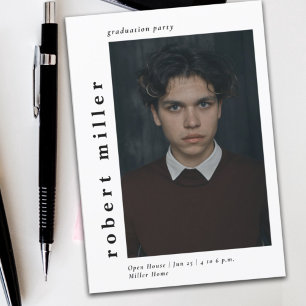 Invitación a graduación de foto con clase de nombr
