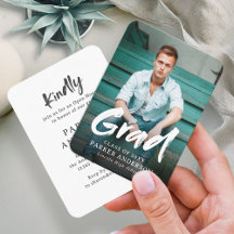 Invitación a graduación de foto con guión de pince