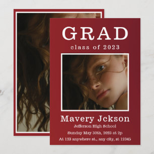 Invitación a graduación de foto de escritura moder