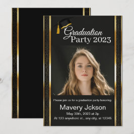 Invitación a graduación de foto de escritura moder