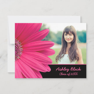 Invitación a graduación de foto de Gerbera Rosa Da