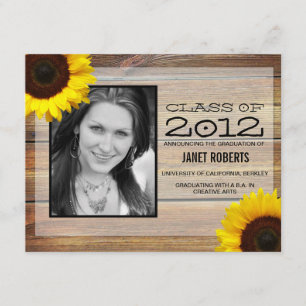 Invitación a graduación de foto de girasol