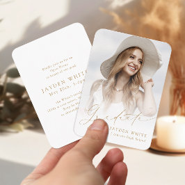 Invitación a graduación de foto de guión de Moda m