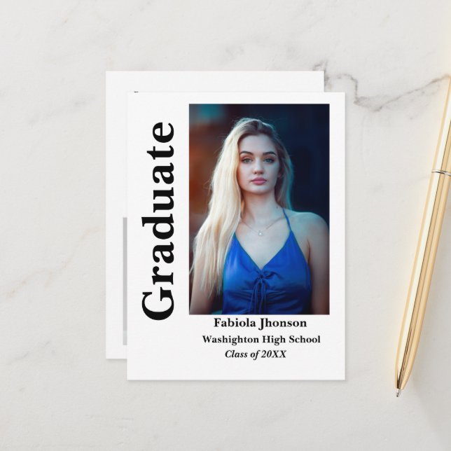 invitación a graduación de foto de guión minimalis (Anverso/Reverso In Situ)