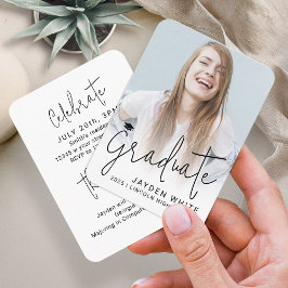 Invitación a graduación de foto de guión moderno d