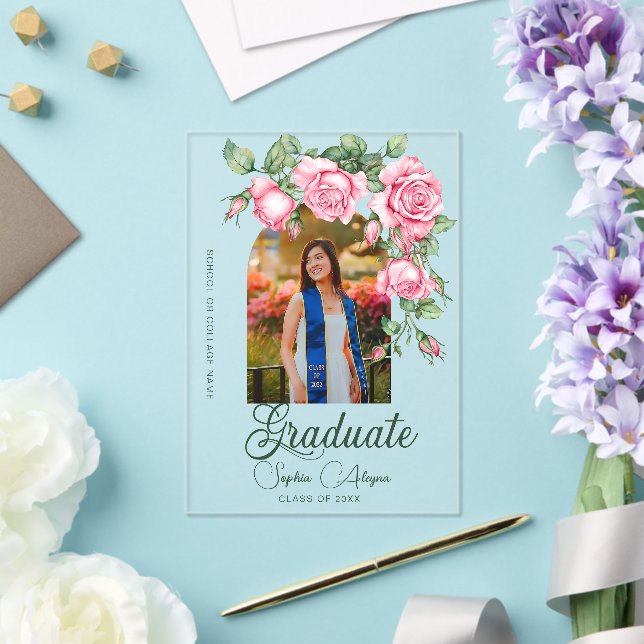 Invitación a graduación de foto de jardín de flore (Insitu (Boda))