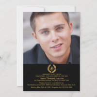 Invitación a graduación de foto de Laurel Crown