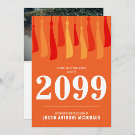 Invitación a graduación de foto de naranja de Tase