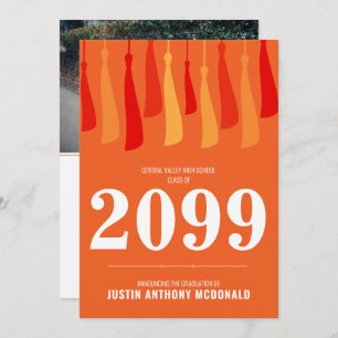 Invitación a graduación de foto de naranja de Tase