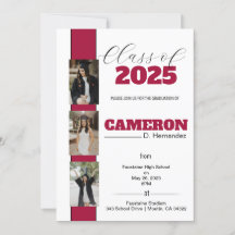 Invitación a graduación de foto de personalizable
