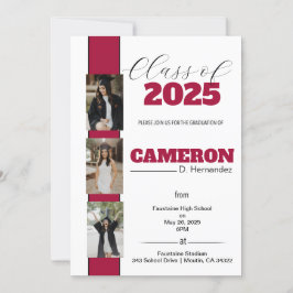 Invitación a graduación de foto de personalizable
