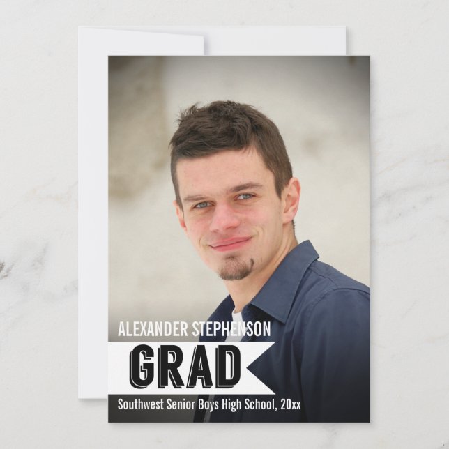 Invitación a graduación de foto de Personalizado d (Anverso)