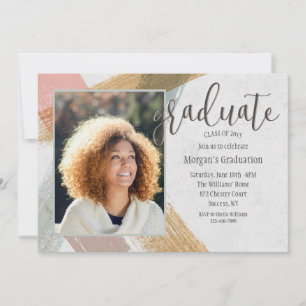 Invitación a graduación de foto de pincel