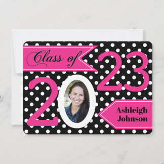 Invitación a graduación de foto de Punto Polka Bla