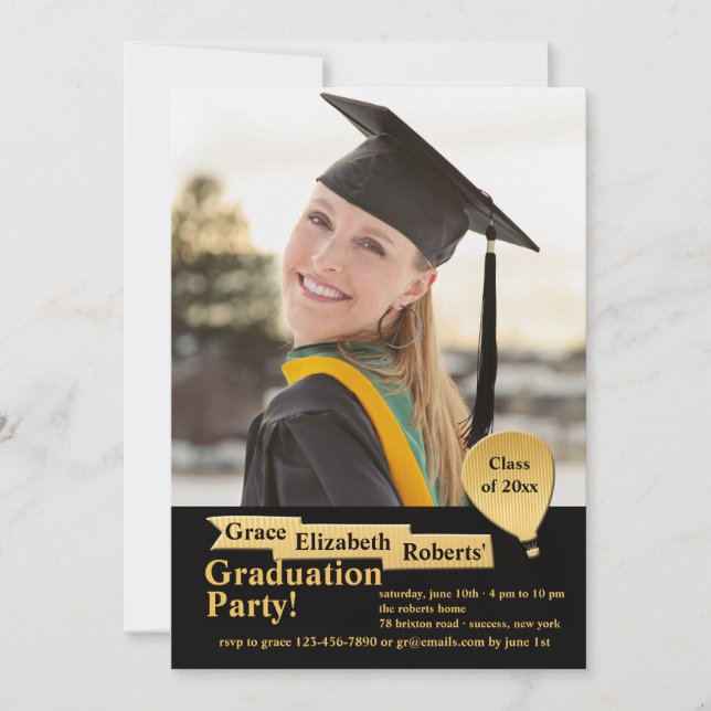 Invitación a graduación de foto de Sky (Anverso)