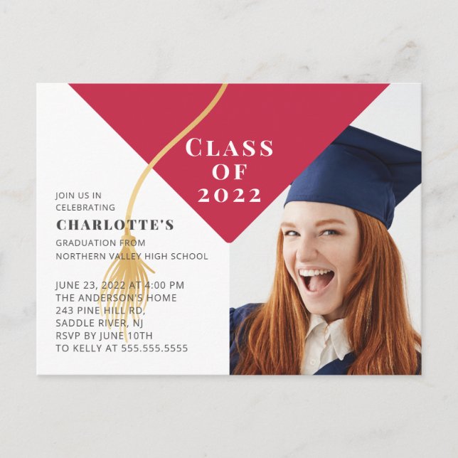 Invitación a graduación de foto de título (Anverso)