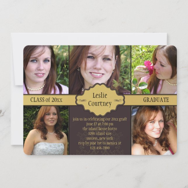 Invitación a graduación de foto de un día alegre (Anverso)