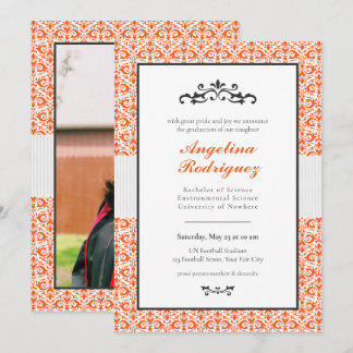 Invitación a graduación de foto del patrón de dama