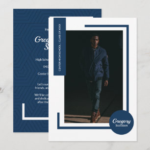 Invitación a graduación de foto moderna de foto az