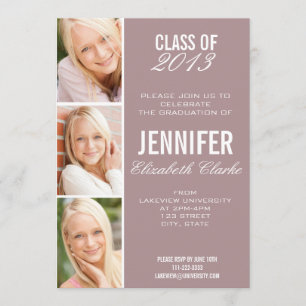 Invitación a graduación de foto Rosa