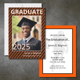 Invitación a graduación de foto temática de fútbol