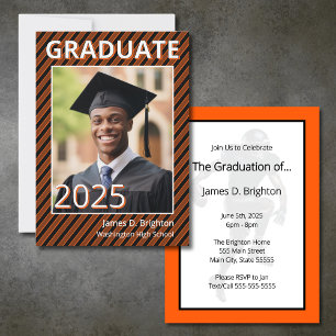 Invitación a graduación de foto temática de fútbol