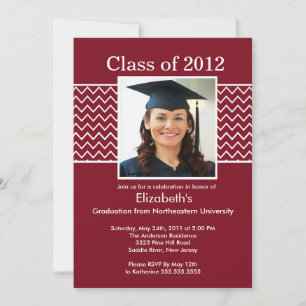 Invitación a graduación de fotografía Chevron - Bl