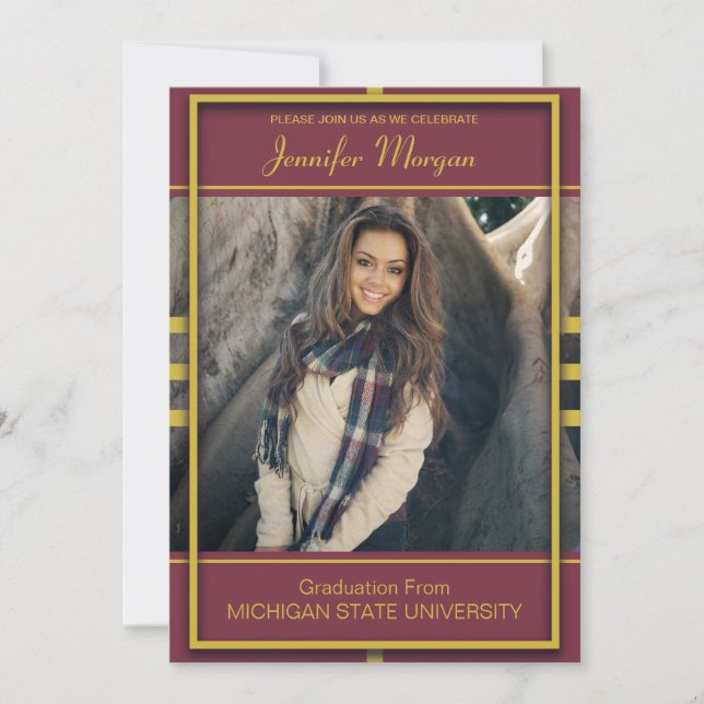 Invitación a graduación de fotografía con marco do (Anverso)