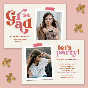 Invitación a graduación de fotografía de Boho Retr