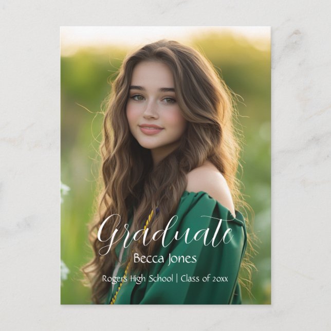 Invitación a graduación de fotografía de caligrafí (Anverso)