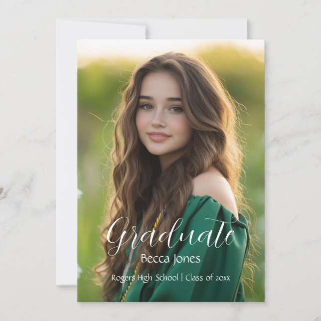 Invitación a graduación de fotografía de caligrafí (Anverso)
