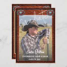 Invitación a graduación de fotografía de Cowboy de