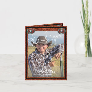 Invitación a graduación de fotografía de Cowboy de