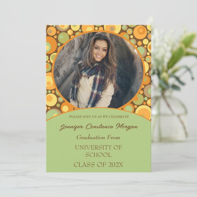 Invitación a graduación de fotografía de Fun Retro (Anverso de pie)