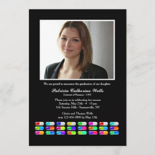 Invitación a graduación de fotografía de medicamen